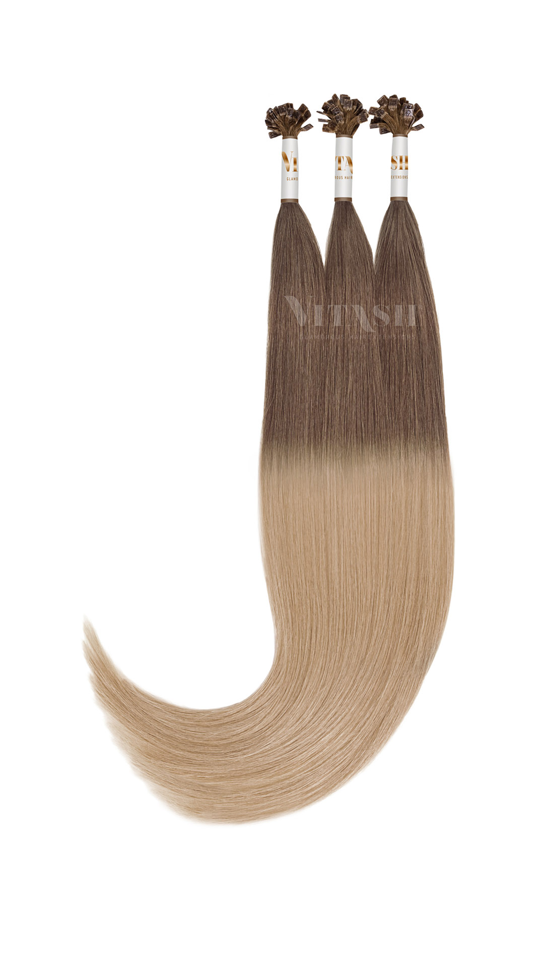 Vitash 25 Keratin Bonding strähnen | Haarverlaengerung | Extensions | Farbe #10/24 Hellaschbraun Mittelblond | 55cm