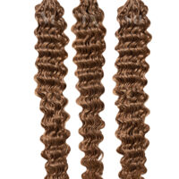 25 REMY Keratin Bonding | Extensions Haarverlaengerung | Stark gewellt Dunkelgoldblond | Dauergewellt