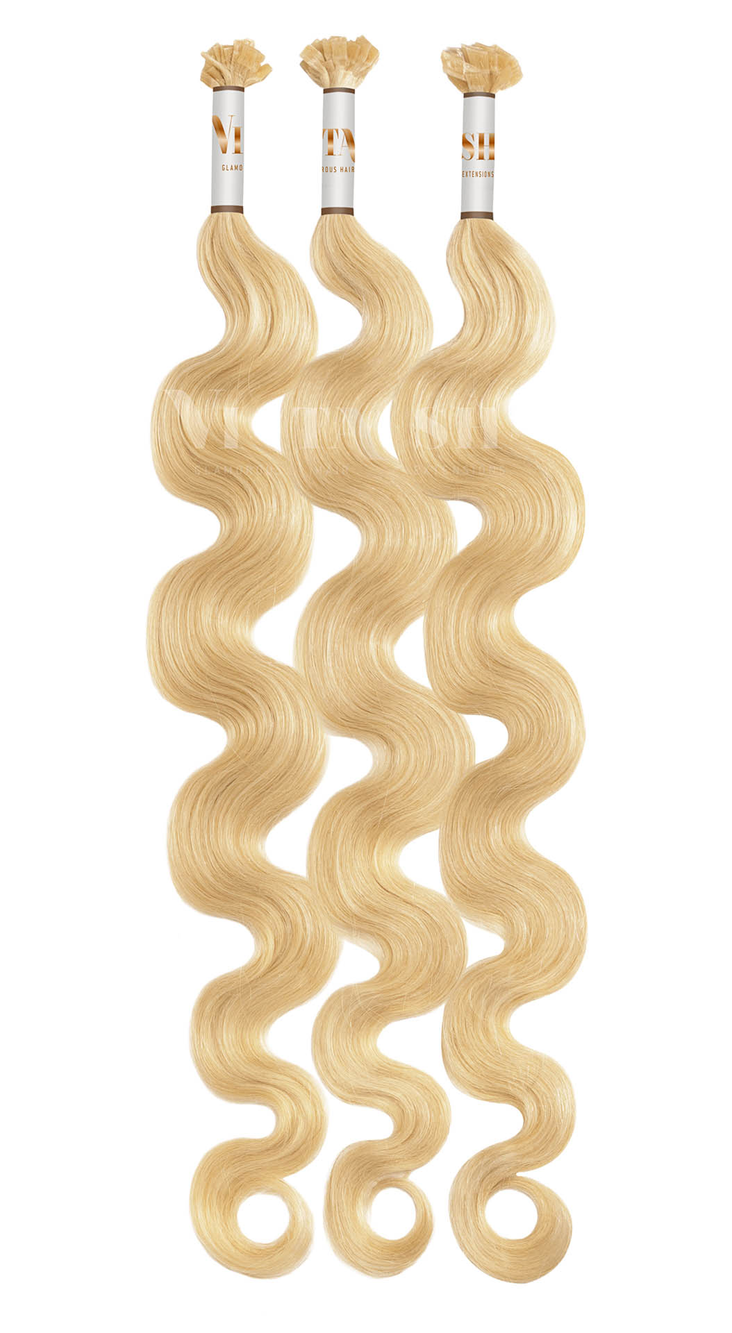 25 REMY Keratin Bonding Extensions Haarverlaengerung Leicht gewellt Farbe Honigblond Schokobraun | Vitash