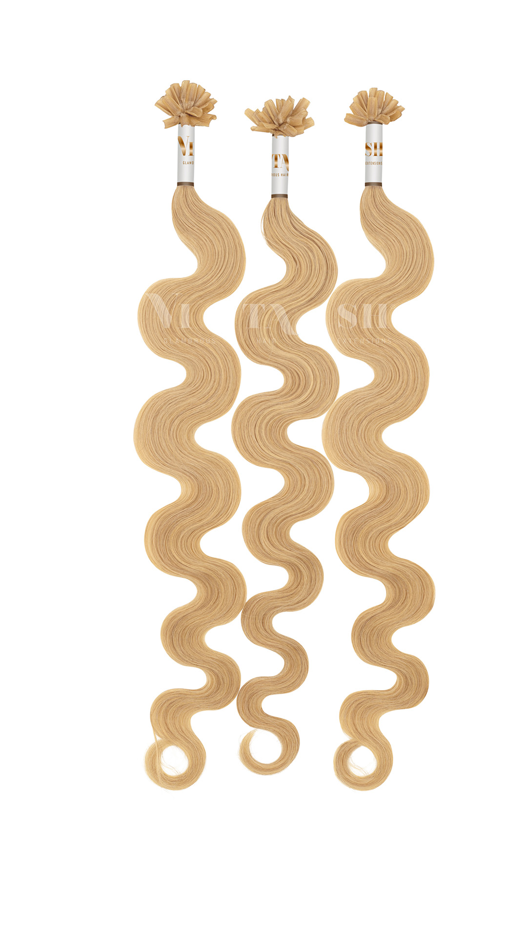 25 REMY Keratin Bonding Extensions Haarverlaengerung Leicht gewellt Farbe Dunkelblond | Vitash