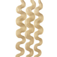 25 REMY Keratin Bonding Extensions Haarverlaengerung Leicht gewellt Farber Honigaschblond | Vitash