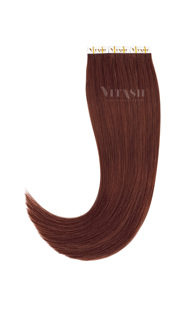 20 Remy Tape In Extensions Haarverlaengerung Farbe Kupferbraun 50cm