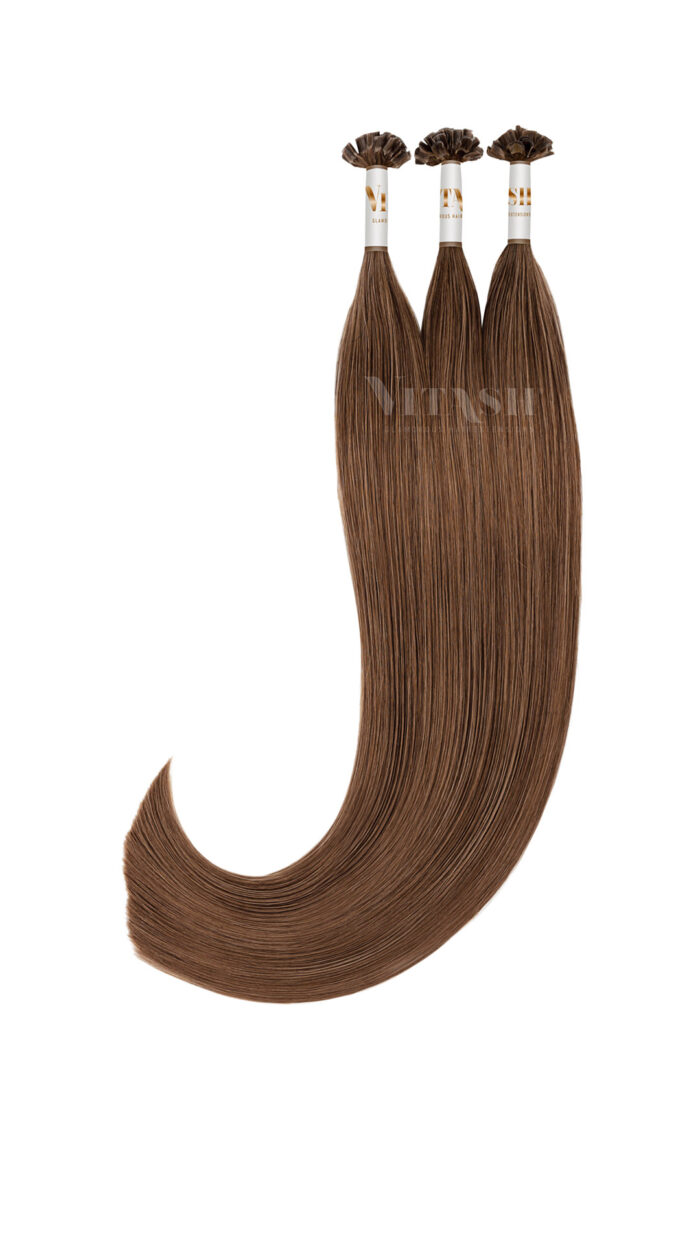 Vitash 25 Keratin Bonding straehnen | Haarverlaengerung | Extensions | Farbe #4 Schokobraun | 65cm