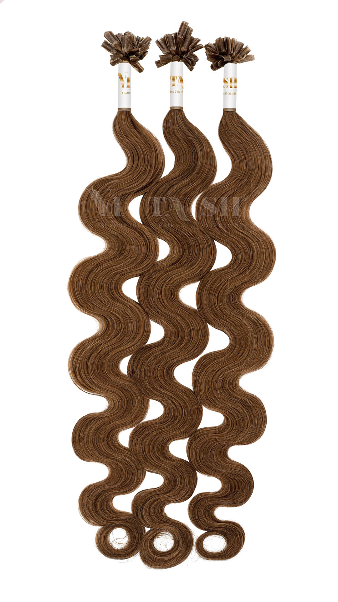 25 REMY Keratin Bonding Extensions Haarverlaengerung Leicht gewellt Farbe Schokobraun | Vitash