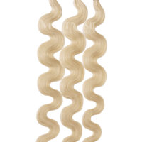 25 REMY Keratin Bonding Extensions Haarverlaengerung Leicht gewellt Farbe Platinblond | Vitash