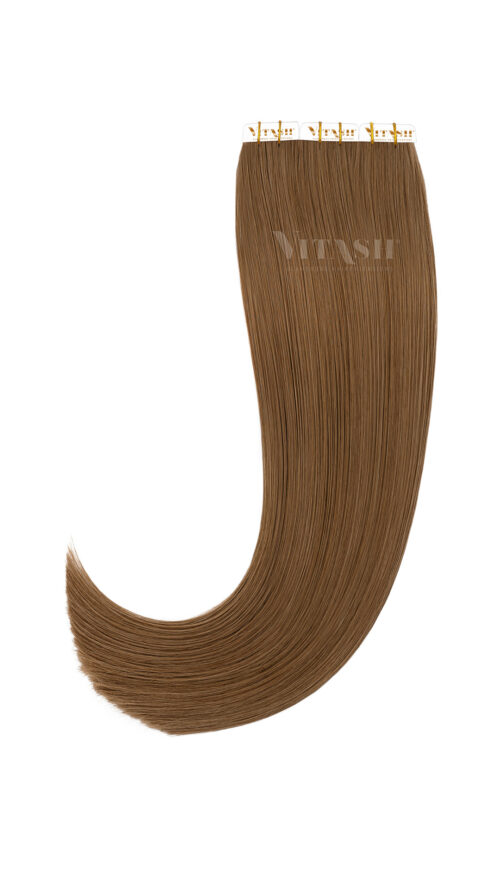 10 Remy Tape In Extensions Haarverlaengerung Farbe Hellbraun 50cm