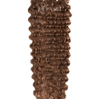 25 REMY Keratin Bonding | Extensions Haarverlaengerung | Stark gewellt Hellbraun | Dauergewellt
