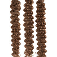 25 REMY Keratin Bonding | Extensions Haarverlaengerung | Stark gewellt Hellbraun | Dauergewellt