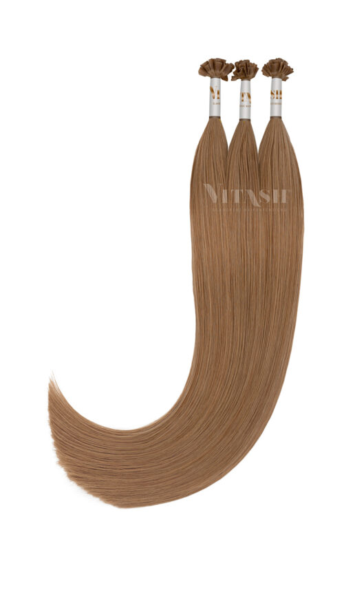 Vitash 25 Keratin Bonding straehnen | Haarverlaengerung | Extensions | Farbe #8 Hellbraun | 65cm
