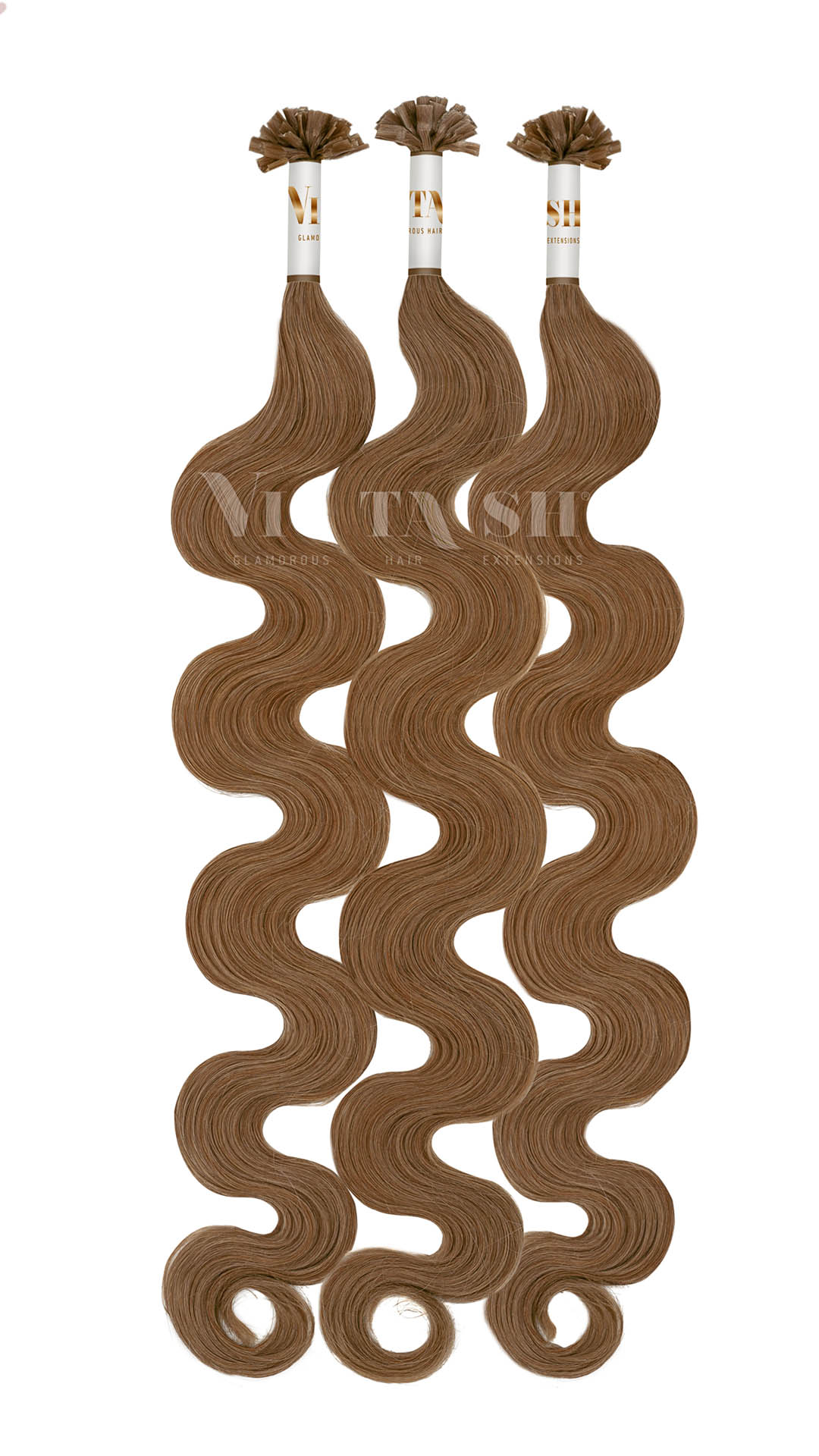 25 REMY Keratin Bonding Extensions Haarverlaengerung Leicht gewellt Farbe Hellbraun | Vitash