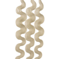 25 REMY Keratin Bonding Extensions Haarverlaengerung Leicht gewellt Farbe Platinblond | Vitash