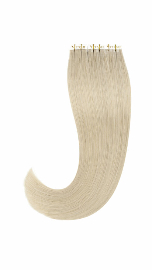 20 Remy Tape In Extensions Haarverlaengerung | Farbe Platinblond 50cm