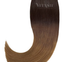 20 Remy Tape In Extensions Haarverlaengerung Farbe Ombre Schwarzbraun Karamellbraun 50cm