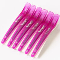 Vitash 6 Haarklammer | Haarschneideklammer | Extensions Abteilklammer | Hairclip | mit Silikonschutz | Pink