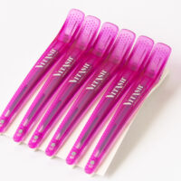 Vitash Haarklammer | Haarschneideklammer | Extensions Abteilklammer | Hairclip | mit Silikonschutz | Pink