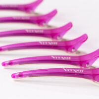 Vitash Haarklammer | Haarschneideklammer | Extensions Abteilklammer | Hairclip | mit Silikonschutz | Pink