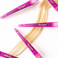 Vitash Haarklammer | Haarschneideklammer | Extensions Abteilklammer | Hairclip | mit Silikonschutz | Pink