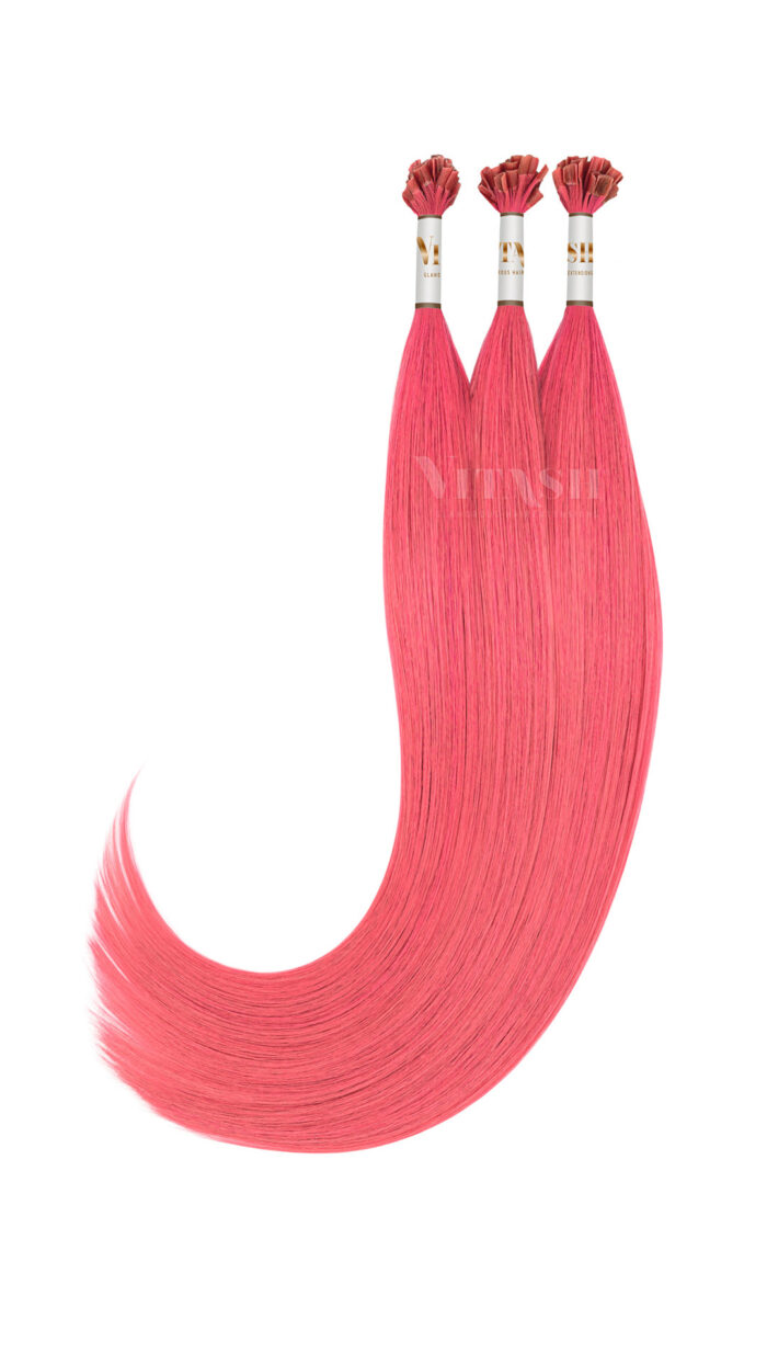 Vitash 25 Keratin Bonding strähnen | Haarverlaengerung | Extensions | Farbe #PINK | 55cm