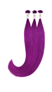 Vitash 5 Keratin Bonding strähnen | Haarverlaengerung | Extensions | Farbe #Purple Lila Violet | 55cm