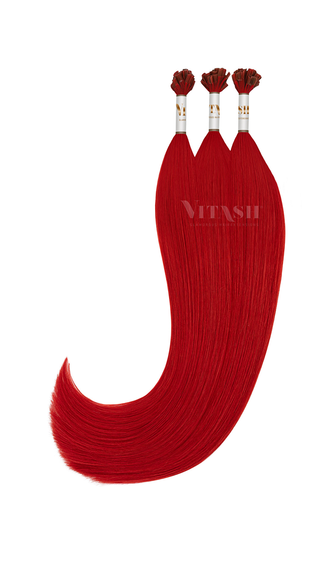 Vitash 25 Keratin Bonding strähnen | Haarverlaengerung | Extensions | Farbe Rot | 55cm