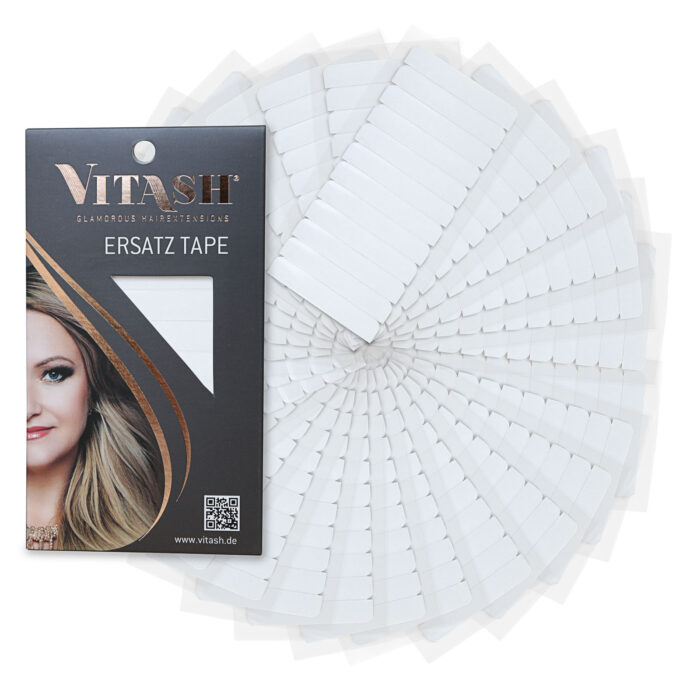 Vitash | Ersatz Tape | für Tape Extensions | Super Stark | 4x0,8cm 12 Stueck | Weiß | Vitash