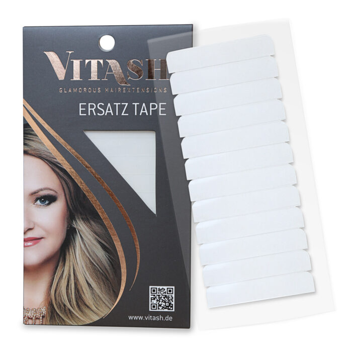 Vitash | Ersatz Tape | für Tape Extensions | Super Stark | 4x0,8cm 12 Stueck | Weiß | Vitash