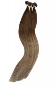 Keratin Bonding Extensions Haarverlängerung Haarverdichtung Ombre Balayage T3-M8/24 Karamelbraun - Medium Capucciono