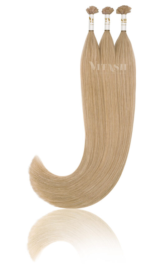 25 Russisches Echthaar | Bonding | Haarverlaengerung | Extensions | Farbe #22 Hellaschblond | 50cm