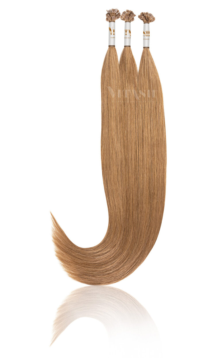 25 Russisches Echthaar | Bonding | Haarverlaengerung | Extensions | Farbe #12 Dunkelgoldblond | 50cm