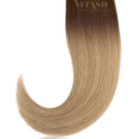 25 Russisches Echthaar | Keratin Bonding strähnen | Haarverlaengerung | Extensions | Farbe Balayage #T3-M8/24 | 50cm