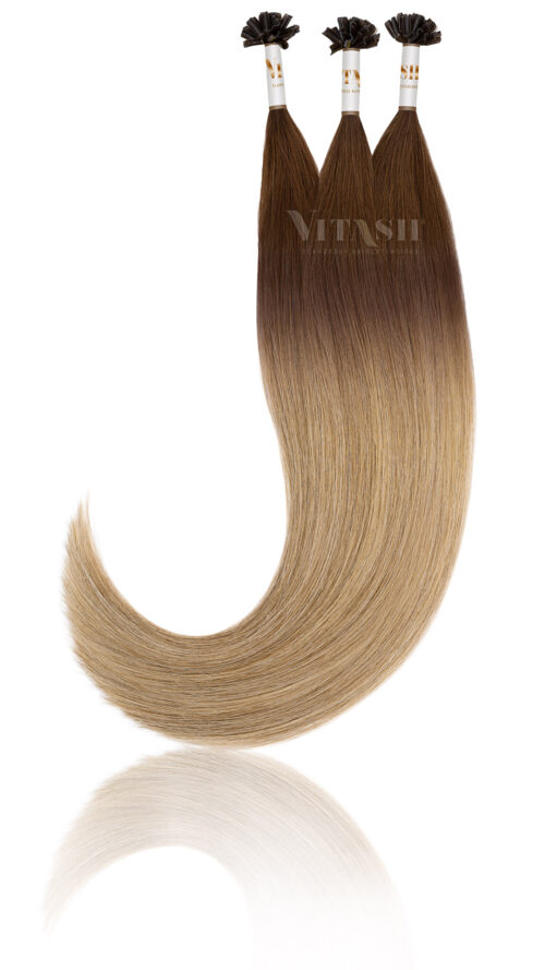 25 Russisches Echthaar | Keratin Bonding strähnen | Haarverlaengerung | Extensions | Farbe Balayage #T3-M8/24 | 50cm