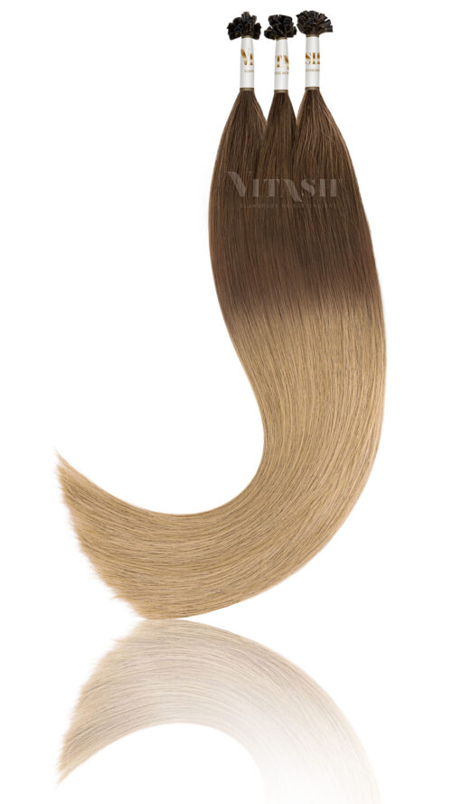 25 Russisches Echthaar Bonding | Haarverlaengerung | Extensions | Farbe Ombre Balayage #A | 50cm