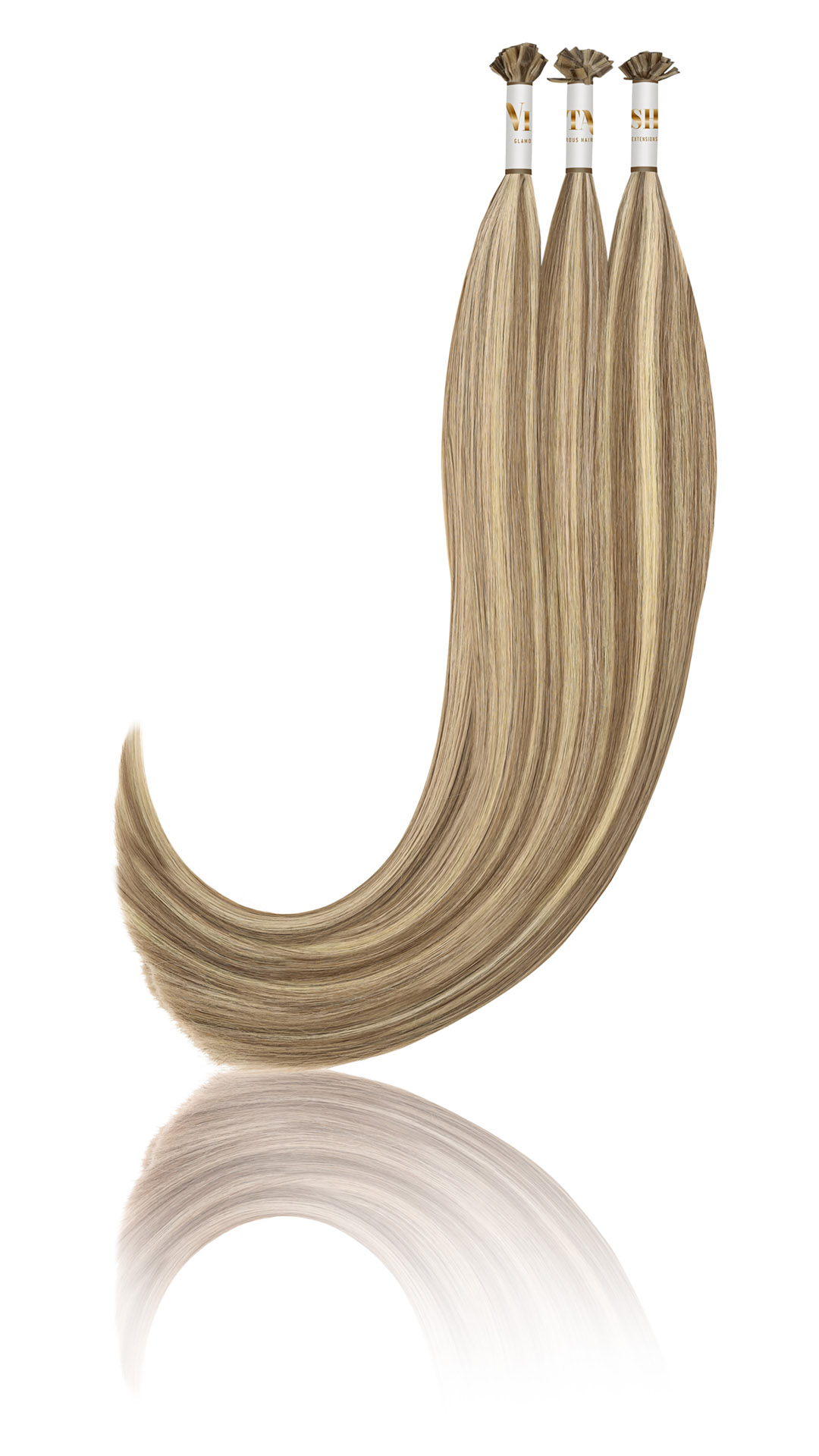 25 Russisches Echthaar | Bonding | Haarverlaengerung | Extensions | Farbe # Platinblond Hellaschbraun | 50cm
