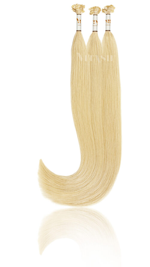 25 Russisches Echthaar | Keratin Bonding strähnen | Haarverlaengerung | Extensions | Farbe #613 Hellblond | 50cm